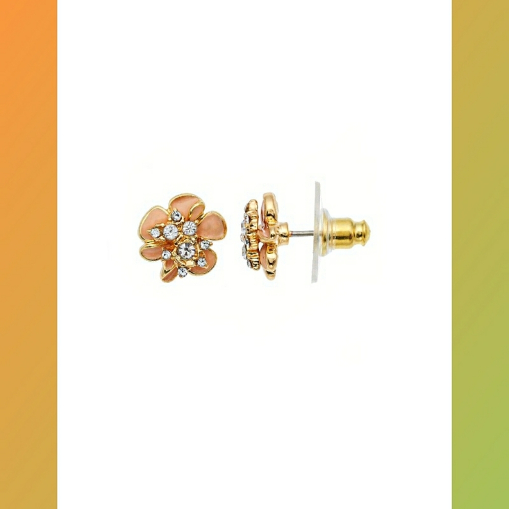 Nwt Pink Lc Lauren Conrad Flower Post Earrings
